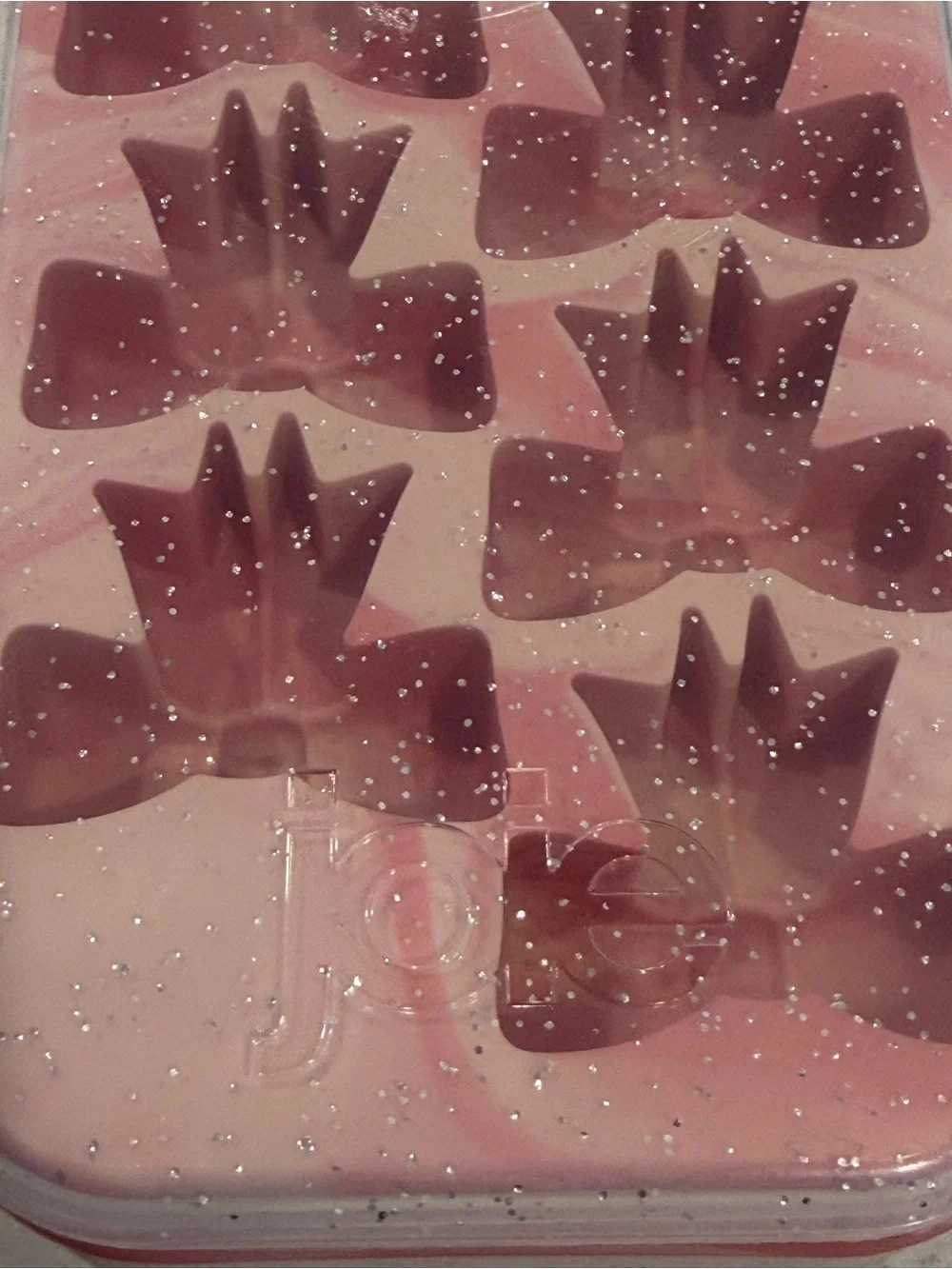 Joie Pink Glitter Bow Ice Cube Tray